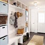 Потолочный светильник для ванных комнат со стеклянным плафоном и одной лампой Hinkley варинант исполнения - 2 | Loft Concept в Твери