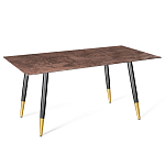 Стол обеденный с коричневой прямоугольной столешницей из керамики на четырех металлических ножках Brown Ceramics варинант исполнения - 1 | Loft Concept в Твери