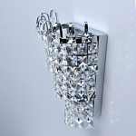 Бра настенное цвета хром с прозрачными квадратными хрустальными подвесками Crystal Regena варинант исполнения - 4 | Loft Concept в Твери