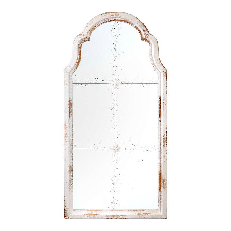 Зеркало-окно настенное в винтажном стиле Venetian Smooth Белый в Твери | Loft Concept 