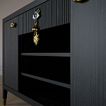 Комод-буфет Elsa Dreams Black с открытыми полками   варинант исполнения - 7 | Loft Concept в Твери