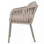 Стул серо-бежевый с декоративным плетением на спинке и подлокотниках Chair Weave варинант исполнения - 6 | Loft Concept в Твери