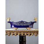 Чаша темно-синего цвета из фарфора с бронзовыми фигурками белок Eden Garden porcelain and bronze варинант исполнения - 1 | Loft Concept в Твери