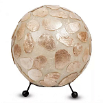 Настольная лампа из перламутра на металлическом каркасе Indonesian Circle варинант исполнения - 2 | Loft Concept в Твери