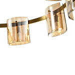 Люстра светодиодная с 8-ю цилиндрическими плафонами янтарного цвета из стекла и стали Andrea Сhandelier Amber варинант исполнения - 3 | Loft Concept в Твери