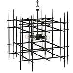 Люстра черная квадратной остроконечной формы Black Square варинант исполнения - 2 | Loft Concept в Твери