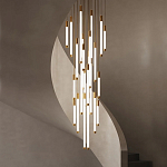 Люстра в современном стиле с 30-ю каскадными светодиодными лампами Golden LED Rain варинант исполнения - 1 | Loft Concept в Твери