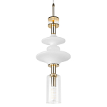 Подвесной светильник со стеклянными элементами и бронзовыми вставками Высота 62 см Gabriel Scott Luna варинант исполнения - 7 | Loft Concept в Твери