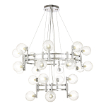 Люстра подвесная с двумя ярусами и 24-ю рельефными прозрачными плафонами из стекла Perforated Glass Bubbles варинант исполнения - 1 | Loft Concept в Твери