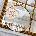 Зеркало настенное в раме золотого цвета с декором птица на ветке Mirror Portal варинант исполнения - 2 | Loft Concept в Твери