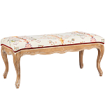 Банкетка из массива бука бежевая с растительным орнаментом Raffael Beige Floral Banquette варинант исполнения - 1 | Loft Concept в Твери