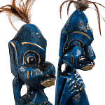 Комплект из 2-х деревянных статуэток Asmat Statuettes Dark Blue варинант исполнения - 6 | Loft Concept в Твери