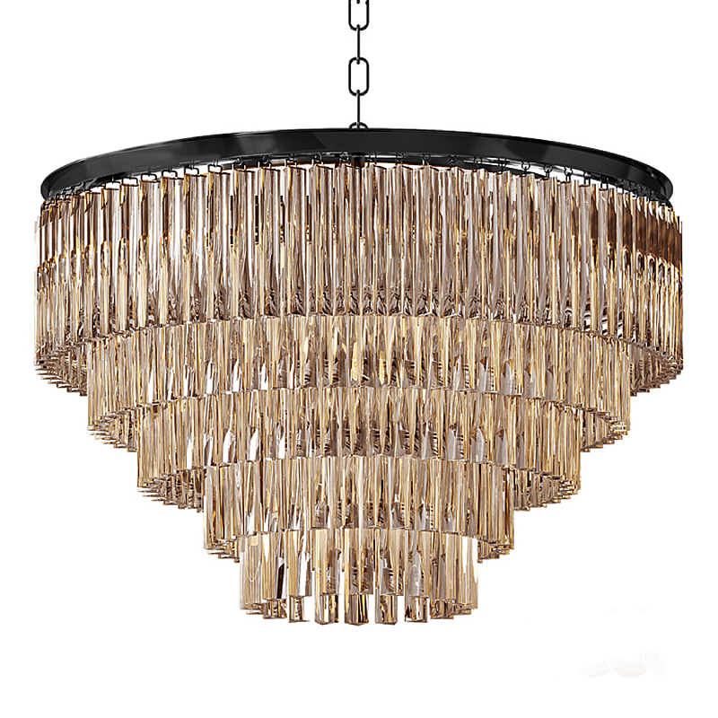 Люстра Odeon Smoke Glass Fringe Chandelier -60 Черный в Твери | Loft Concept 