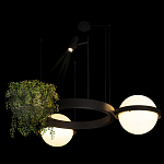 Подвесной светильник с 2-мя шарообразными плафонами и цилиндрическим спотом Light of Еyes варинант исполнения - 7 | Loft Concept в Твери