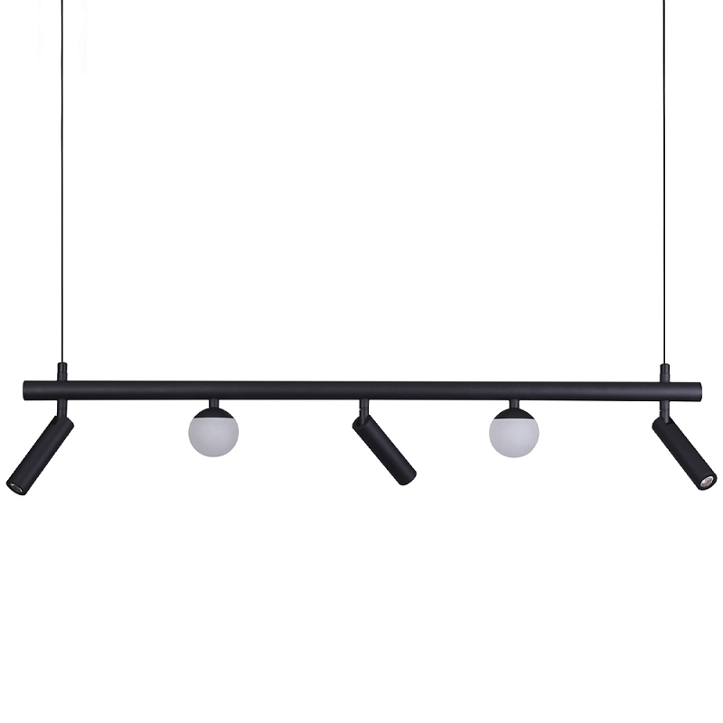 Линейный светодиодный светильник Longo Linear Hanging Lamp Черный Белый в Твери | Loft Concept 