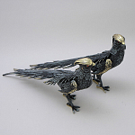 Статуэтка бронзовая пара Фазаны синие Bronze Birds варинант исполнения - 2 | Loft Concept в Твери
