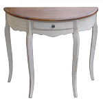 Деревянная консоль полукруглая с ящиком в стиле прованс Interiors Romance варинант исполнения - 1 | Loft Concept в Твери