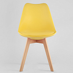 Стул с основой из пластика и мягким сиденьем Arvika Yellow варинант исполнения - 2 | Loft Concept в Твери