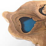 Кофейный стол со столешницей из орехового дерева и эпоксидной смолы Clem Coffee Table варинант исполнения - 1 | Loft Concept в Твери