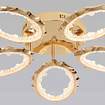 Потолочная люстра с 5-ю светодиодными лампами с золотистым каркасом Ring of Fire варинант исполнения - 2 | Loft Concept в Твери