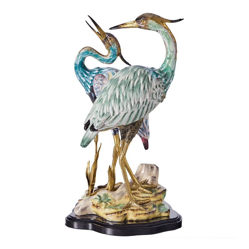 Статуэтка в виде двух птиц из фарфора с бронзовыми элементами Bird of the Garden of Eden Мульти Бронза в Твери | Loft Concept 