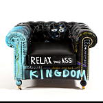 Кресло "Баския и Уорхол" Basquiat Warhol graffiti chair натуральная кожа варинант исполнения - 2 | Loft Concept в Твери