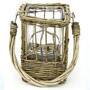 Кашпо стеклянное в плетёной корзине Argo