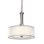 Люстра подвесная с двойным круглым плафоном из органзы и матового стекла Kichler варинант исполнения - 1 | Loft Concept в Твери