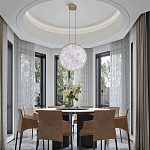 Светодиодный подвесной светильник круглой формы с металлической рамой золотого цвета Marble Glow 47 варинант исполнения - 6 | Loft Concept в Твери