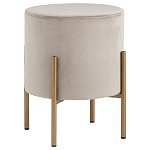 Бежевый пуф на золотистых ножках SANJAY варинант исполнения - 1 | Loft Concept в Твери