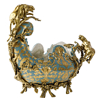 Чаша голубого цвета с оранментом и и бронзовыми фигурами леопардов Eden Garden варинант исполнения - 2 | Loft Concept в Твери