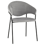 Серый стул с обивкой из искусственной замши Alexis варинант исполнения - 1 | Loft Concept в Твери