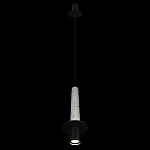 Подвесной светильник с узким цилиндрическим плафоном и черным металлическим декором Concrete Pipe варинант исполнения - 11 | Loft Concept в Твери