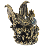 Декоративная статуэтка Дракон со стеклянным шаром Dragon and Glass Ball Gold Black варинант исполнения - 3 | Loft Concept в Твери