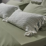 Чехол на подушку мятного цвета с бахромой и объемным узором Ethnic mix варинант исполнения - 5 | Loft Concept в Твери