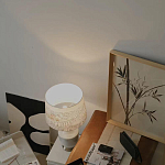 Настольная лампа с принтом на белом тканевом абажуре Roof Garden Lamp варинант исполнения - 7 | Loft Concept в Твери