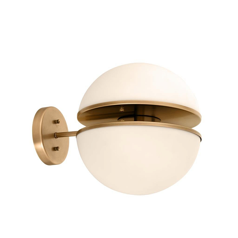 Бра Wall Lamp Spiridon Латунь Античная полированная Белый Бра Wall Lamp Spiridon Латунь Античная полированная Белый в Твери | Loft Concept