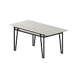 Стол обеденный с прямоугольной столешницей пыльного белого цвета на 4-х металлических ножках PAL ANCIENT WHITE варинант исполнения - 1 | Loft Concept в Твери