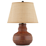 Настольная лампа темно-коричневая с тканевым абажуром в форме конуса Сhieftain варинант исполнения - 3 | Loft Concept в Твери