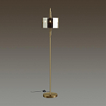 Торшер с круглым плафоном на высокой бронзовой ножке с вертикальным декором из металлических трубок Sohne варинант исполнения - 2 | Loft Concept в Твери