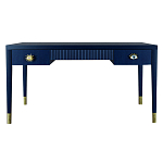 Письменный стол Elsa Dreams Blue Шпон дерево с двумя ящиками варинант исполнения - 5 | Loft Concept в Твери