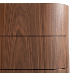 Комод округлой формы с тремя ящиками Walnut and Leather варинант исполнения - 7 | Loft Concept в Твери