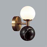 Бра с шарообразным матовым плафоном и шаром из камня на металлическом основании Orb Essence варинант исполнения - 8 | Loft Concept в Твери
