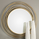 Золотое настенное круглое зеркало Golden Orbit варинант исполнения - 1 | Loft Concept в Твери