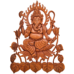 Панно из дерева Ганеша Panel With Animals варинант исполнения - 1 | Loft Concept в Твери