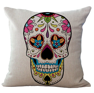 Декоративная подушка Painted Skull