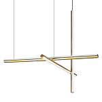 Люстра с 3-мя  пересекающимися цилиндрическими плафонами на тонких тросах Trumpet tube варинант исполнения - 1 | Loft Concept в Твери