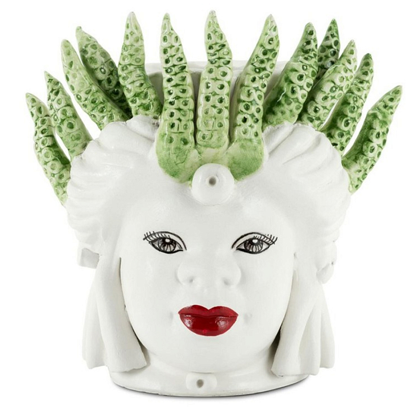 Ваза Vase Moro Lady Small Medusa Light Green Белый Зеленый Ваза Vase Moro Lady Small Medusa Light Green Белый Зеленый в Твери | Loft Concept