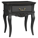 Тумба прикроватная черная из массива бука в стиле прованс Black Provence варинант исполнения - 1 | Loft Concept в Твери