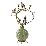 Подсвечник с декором из птиц на ветвях из фарфора с бронзовыми элементами Birds of Paradise варинант исполнения - 3 | Loft Concept в Твери